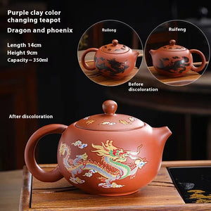 Color Changing Teapot | Dragon Phoenix Zisha Clay Teapot | Imperial Zisha Co.